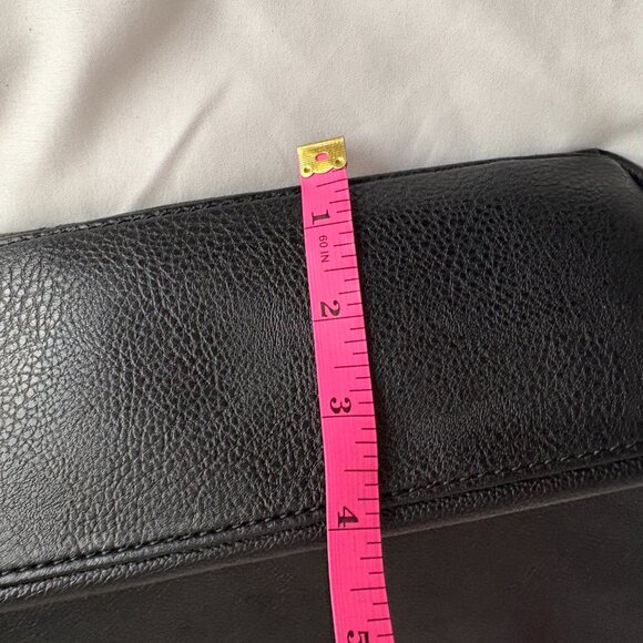 Fossil Jori Black Leather Purse Small Crossbody Gold Toned Hardware - Picture 12 of 13